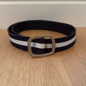 Black and White Striped Belt